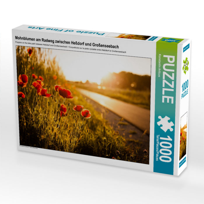 Mohnblumen am Radweg zwischen Heßdorf und Großenseebach 2000 Teile Puzzle quer - CALVENDO Foto-Puzzle'