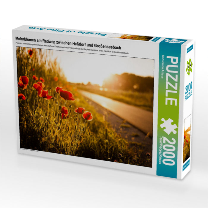 Mohnblumen am Radweg zwischen Heßdorf und Großenseebach 2000 Teile Puzzle quer - CALVENDO Foto-Puzzle'