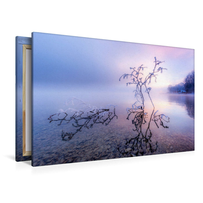 Premium Textil-Leinwand Ein Wintermorgen am Starnberger See