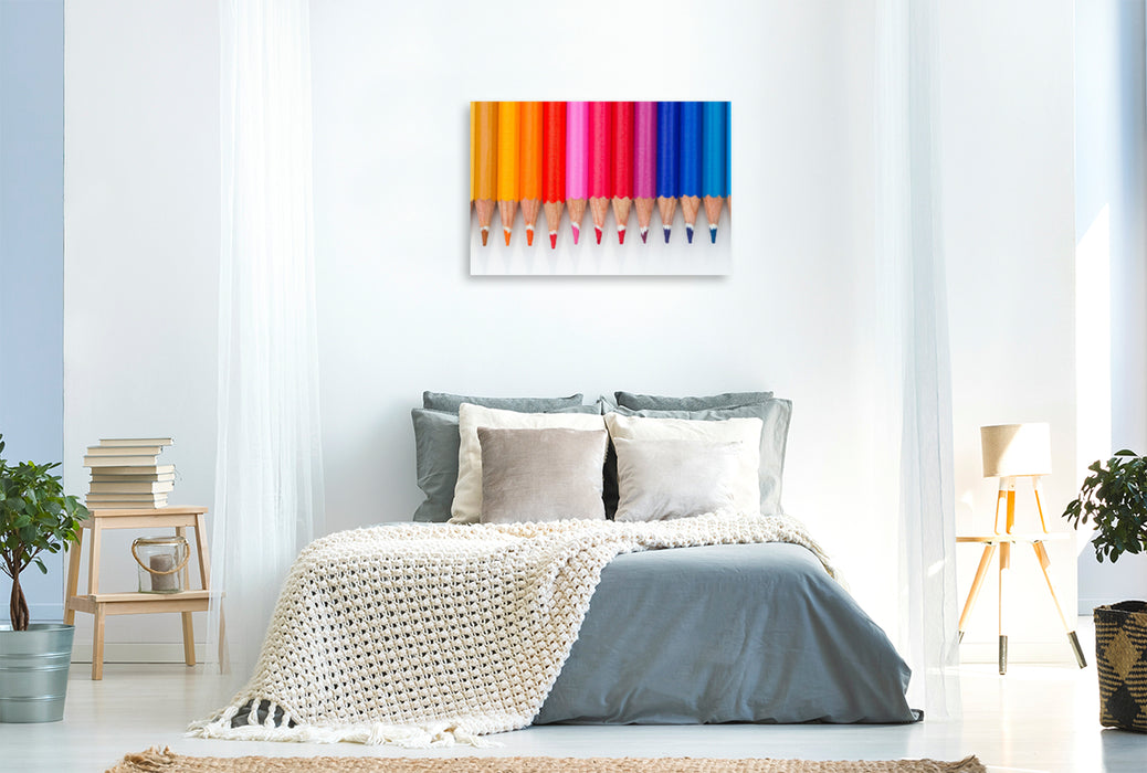 Toile textile premium Toile textile premium 120 cm x 80 cm paysage crayons de couleur 