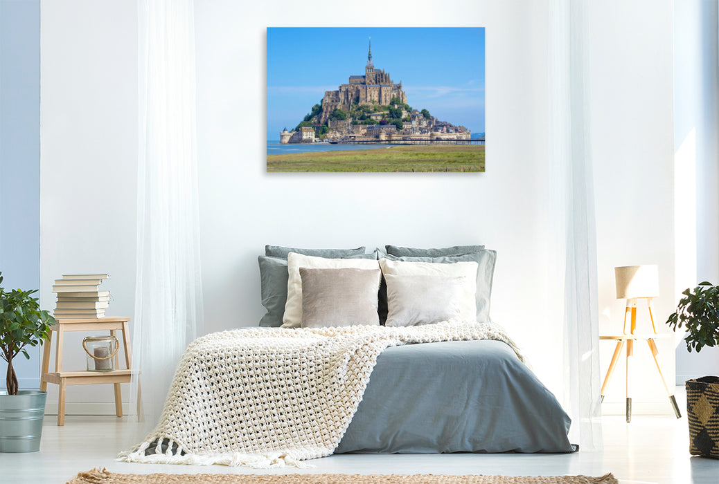 Premium Textil-Leinwand Premium Textil-Leinwand 120 cm x 80 cm quer Mont Saint-Michel