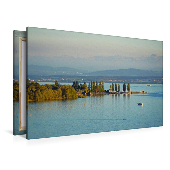 Toile textile haut de gamme Toile textile haut de gamme 120 cm x 80 cm sur le lac de Constance près de Birnau 