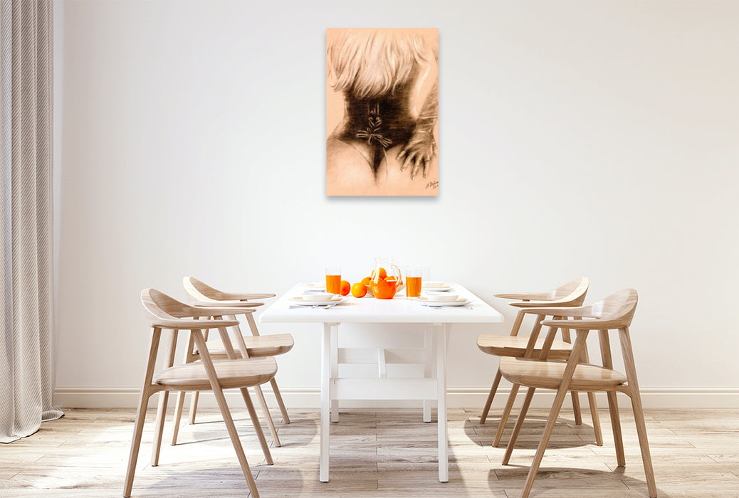 Premium Textil-Leinwand Premium Textil-Leinwand 60 cm x 90 cm hoch Sexy Girl in Dessous