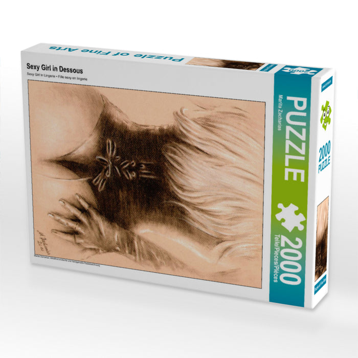 Sexy Girl in Dessous 2000 Teile Puzzle hoch - CALVENDO Foto-Puzzle'