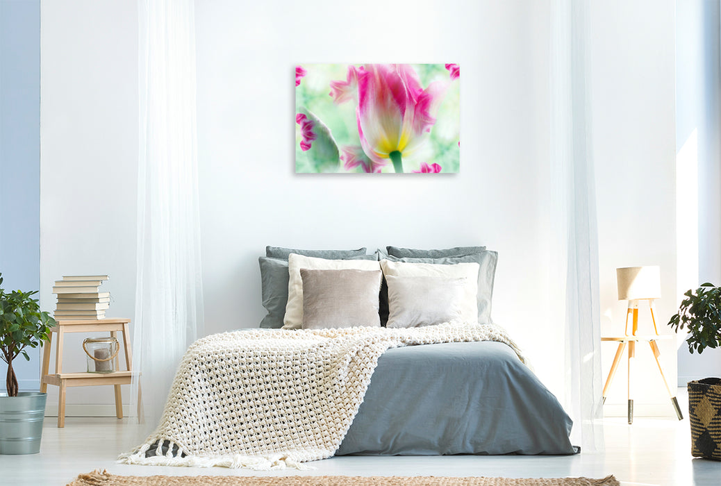 Premium Textil-Leinwand Premium Textil-Leinwand 90 cm x 60 cm quer Ein Motiv aus dem Kalender Tulpenphantasie