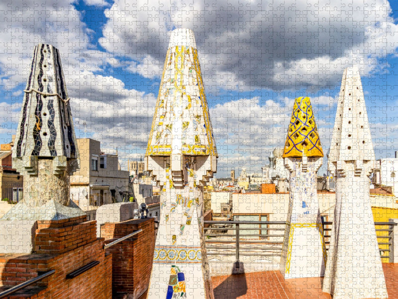 Dach Palau Güell - CALVENDO Foto-Puzzle'