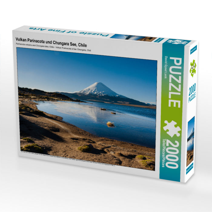 Vulkan Parinacota und Chungara See, Chile 2000 Teile Puzzle quer - CALVENDO Foto-Puzzle'