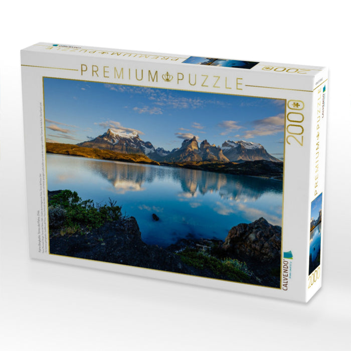 Paine Bergkette, Torres del Paine, Chile - CALVENDO Foto-Puzzle'