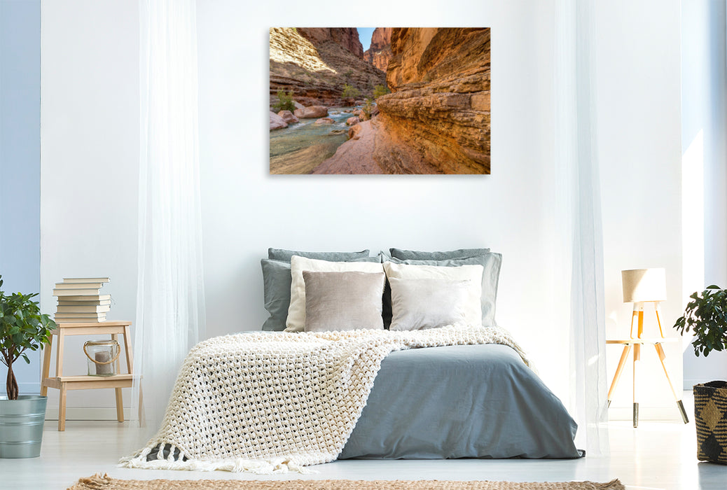 Toile textile haut de gamme Toile textile haut de gamme 120 cm x 80 cm à travers Havasu Creek dans le Grand Canyon 