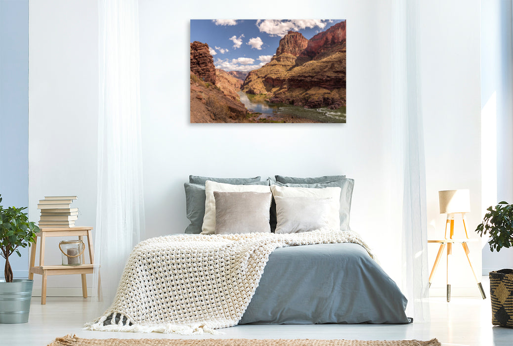 Premium Textil-Leinwand Premium Textil-Leinwand 120 cm x 80 cm quer Blick in den Canyon bei den Deer Creek Falls im Grand Canyon