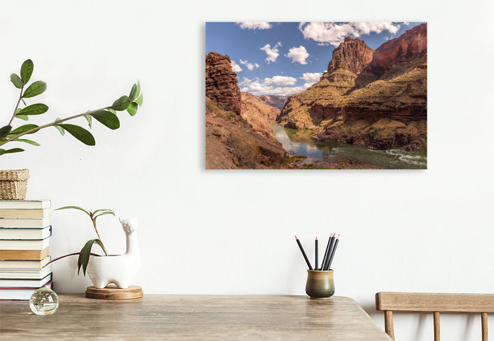 Premium Textil-Leinwand Premium Textil-Leinwand 120 cm x 80 cm quer Blick in den Canyon bei den Deer Creek Falls im Grand Canyon