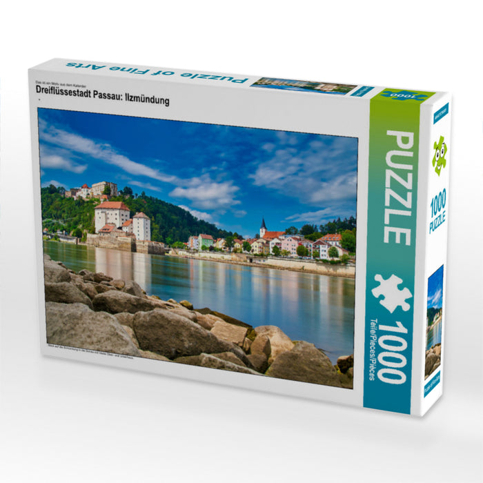 Dreiflüssestadt Passau: Ilzmündung 1000 Teile Puzzle quer - CALVENDO Foto-Puzzle'