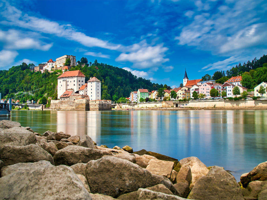 Dreiflüssestadt Passau: Ilzmündung - CALVENDO Foto-Puzzle'