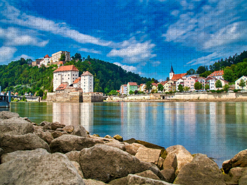 Dreiflüssestadt Passau: Ilzmündung - CALVENDO Foto-Puzzle'