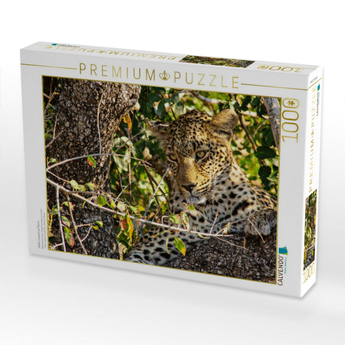 Wilder Leopard auf Baum - CALVENDO Foto-Puzzle'