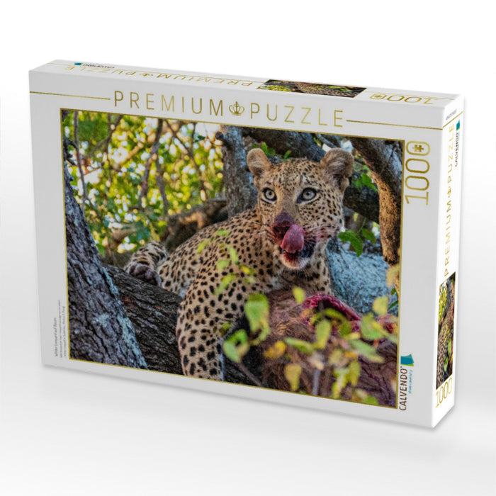 Wilder Leopard auf Baum - CALVENDO Foto-Puzzle'