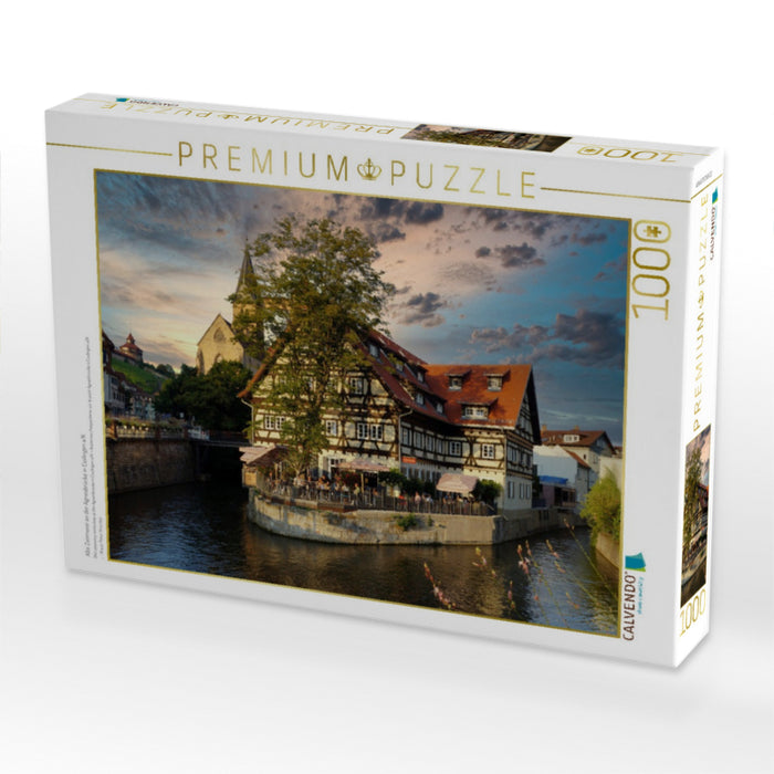 Alte Zimmerei an der Agnesbrücke in Esslingen a.N. - CALVENDO Foto-Puzzle'