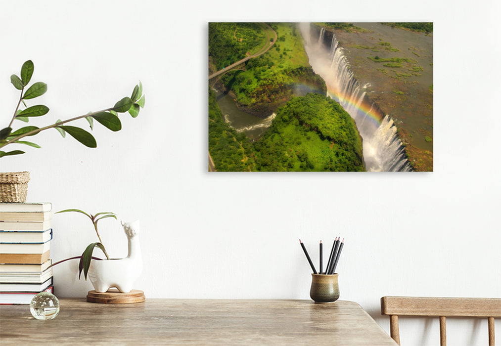 Premium textile canvas Premium textile canvas 75 cm x 50 cm landscape Victoria Falls 