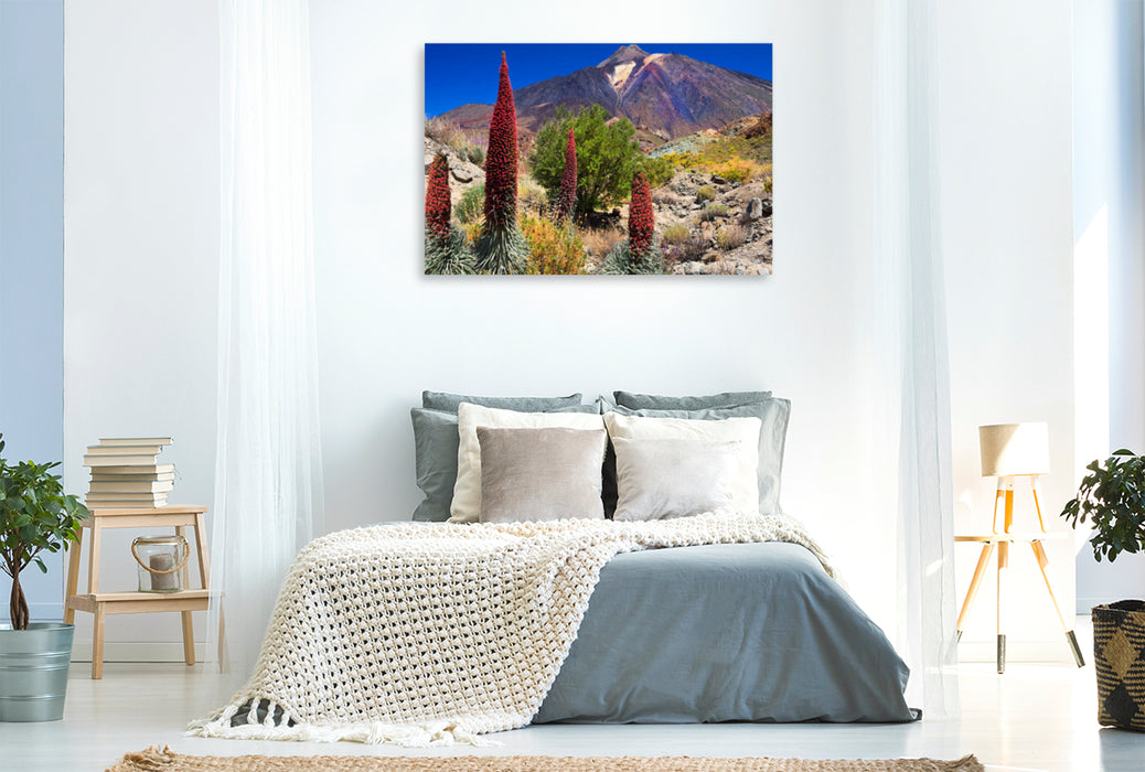 Premium textile canvas Premium textile canvas 120 cm x 80 cm landscape Teide Tenerife 