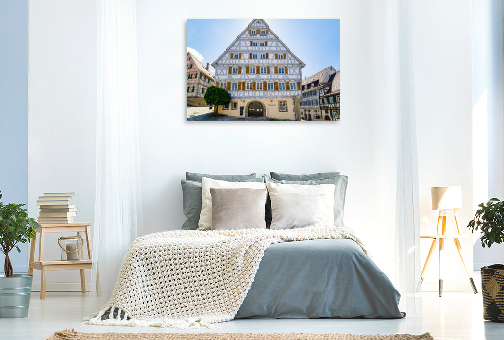 Premium textile canvas Premium textile canvas 120 cm x 80 cm landscape registry office Herrenberg 