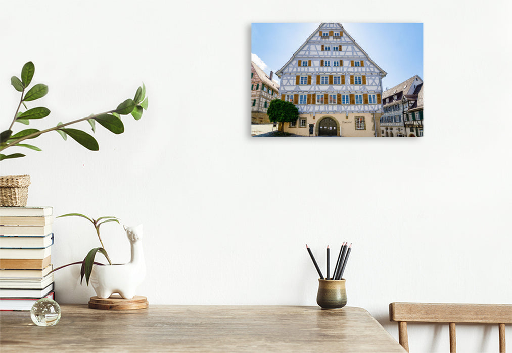 Premium textile canvas Premium textile canvas 120 cm x 80 cm landscape registry office Herrenberg 