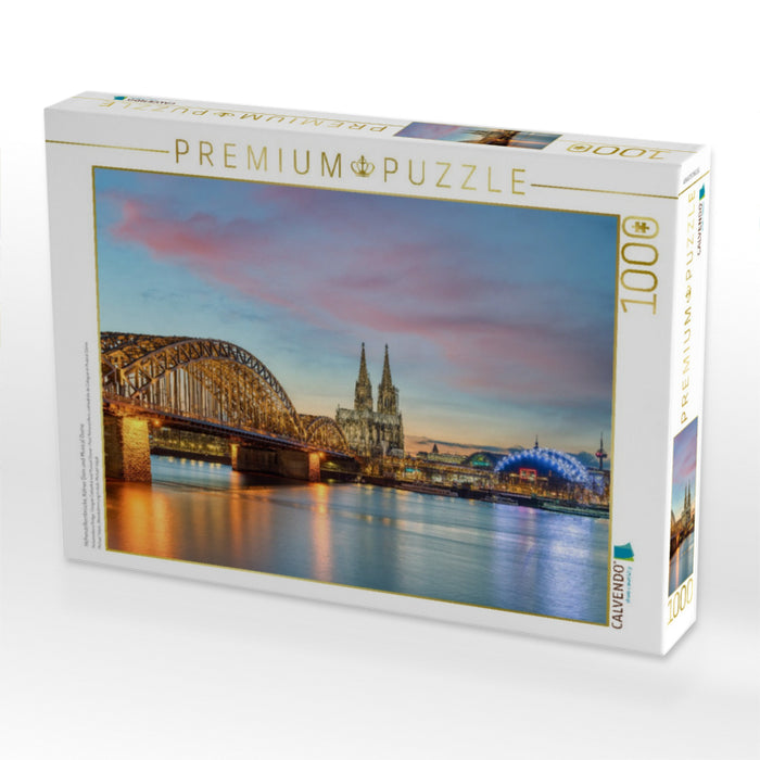 Hohenzollernbrücke, Kölner Dom und Musical Dome - CALVENDO Foto-Puzzle'