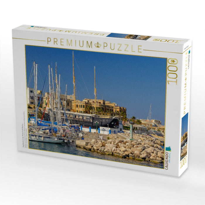 Segelboote in der Msida Yacht Marina - CALVENDO Foto-Puzzle'