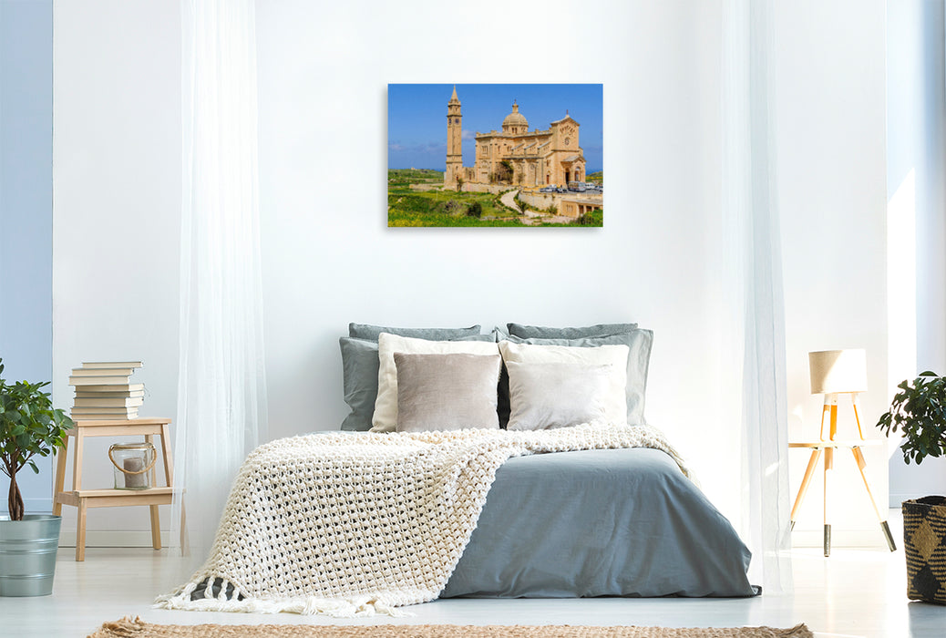 Premium textile canvas Premium textile canvas 120 cm x 80 cm landscape The Catholic Basilica Ta Pinu in Gharb 