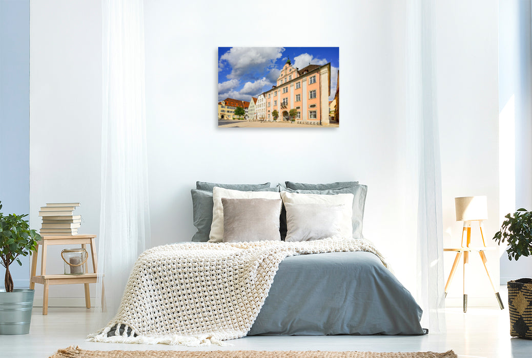 Premium textile canvas Premium textile canvas 120 cm x 80 cm across market square and town hall 