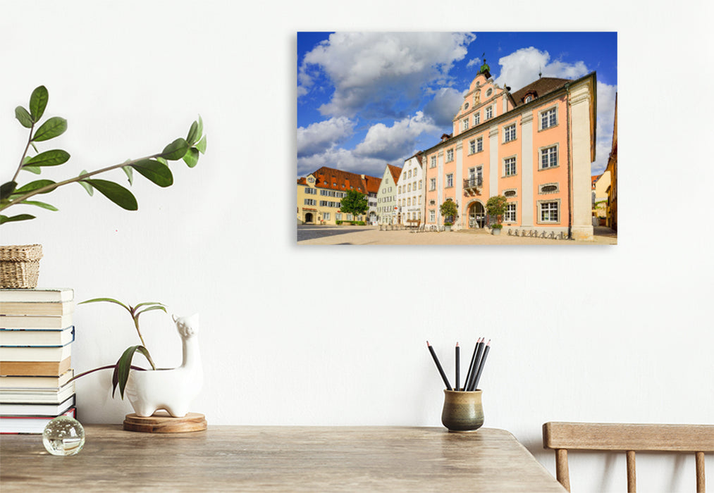Premium textile canvas Premium textile canvas 120 cm x 80 cm across market square and town hall 
