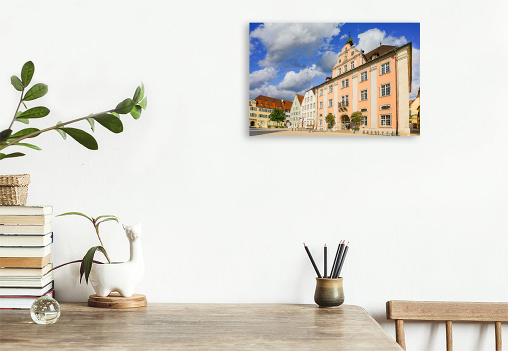 Premium textile canvas Premium textile canvas 120 cm x 80 cm across market square and town hall 