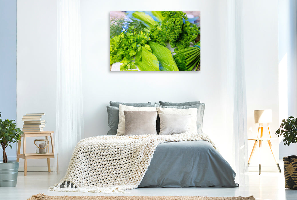 Premium textile canvas Premium textile canvas 120 cm x 80 cm landscape herbal dance 
