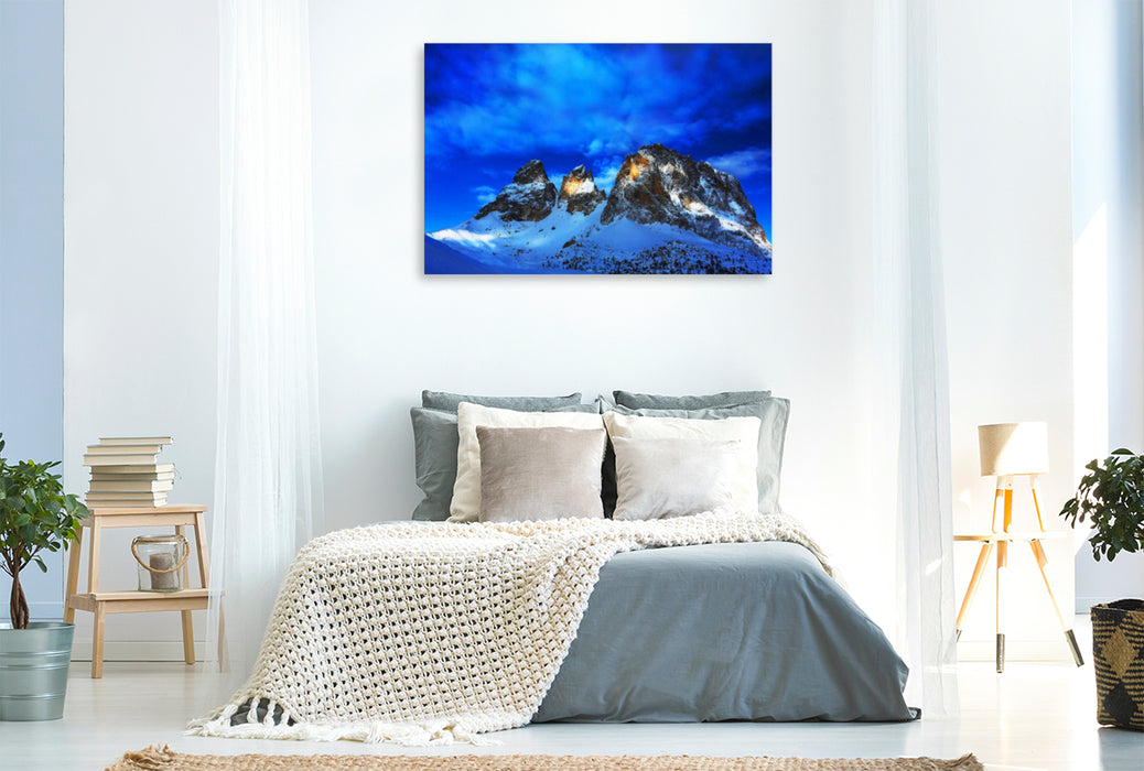 Premium textile canvas Premium textile canvas 120 cm x 80 cm landscape Three Kings 