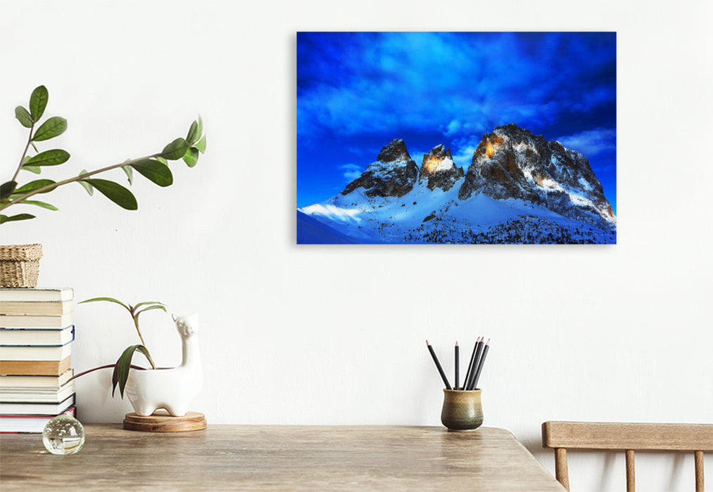 Premium textile canvas Premium textile canvas 120 cm x 80 cm landscape Three Kings 