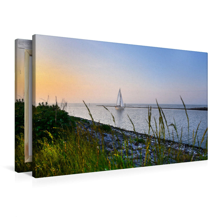 Premium Textil-Leinwand Hafeneinfahrt