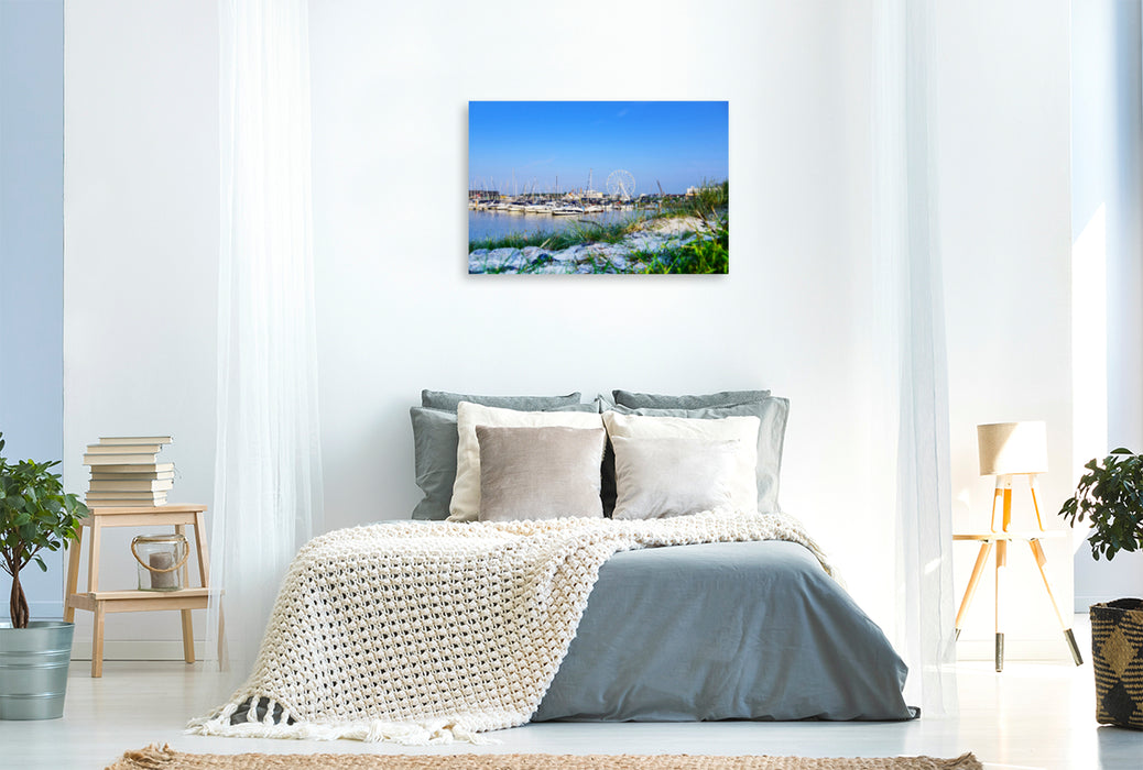 Premium textile canvas Premium textile canvas 120 cm x 80 cm landscape Bensersiel Marina 