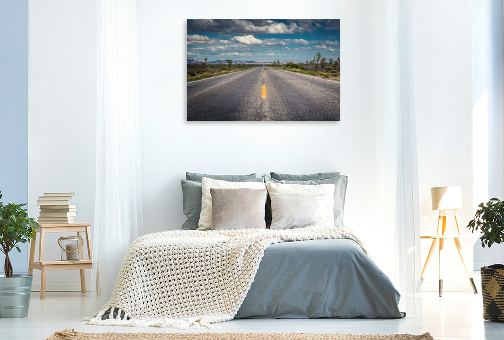 Premium textile canvas Premium textile canvas 120 cm x 80 cm landscape Road to Nowhere 