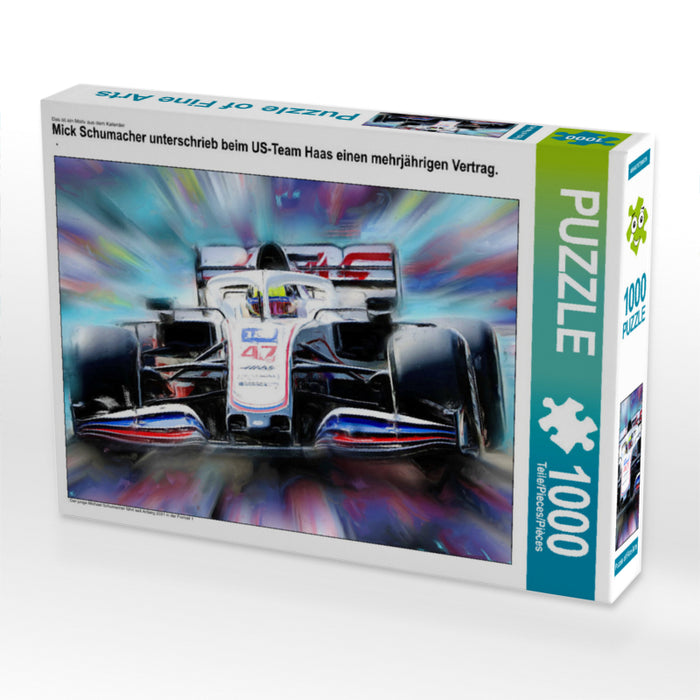 Mick Schumacher unterschrieb beim US-Team Haas einen mehrjährigen Vertrag. 1000 Teile Puzzle quer - CALVENDO Foto-Puzzle'