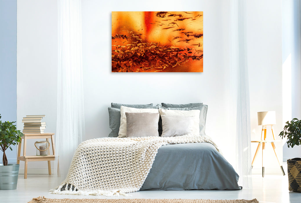 Premium textile canvas Premium textile canvas 120 cm x 80 cm landscape Mystical swarm 