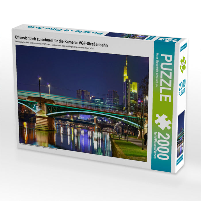Offensichtlich zu schnell für die Kamera: VGF-Straßenbahn 2000 Teile Puzzle quer - CALVENDO Foto-Puzzle'