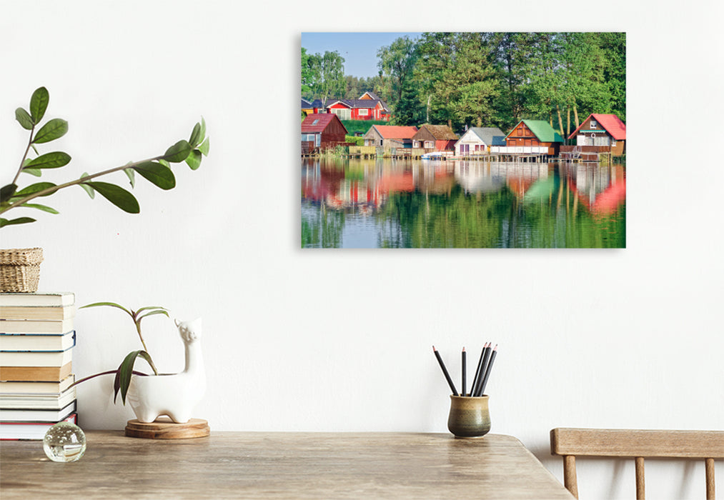 Premium textile canvas Premium textile canvas 120 cm x 80 cm landscape The morning after 