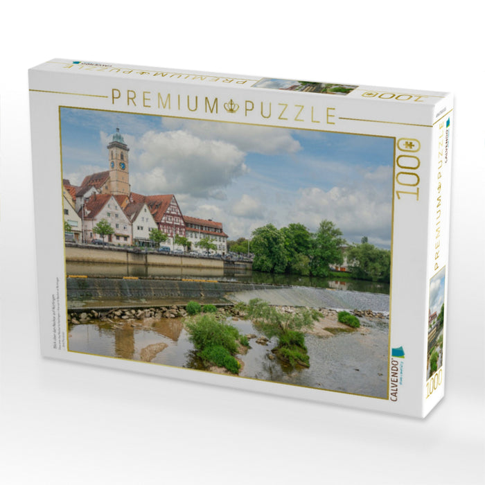 Blick über den Neckar auf Nürtingen - CALVENDO Foto-Puzzle'