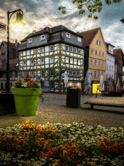 Der Steinweg mit Gasthaus "Gartenlaube". - CALVENDO Foto-Puzzle'