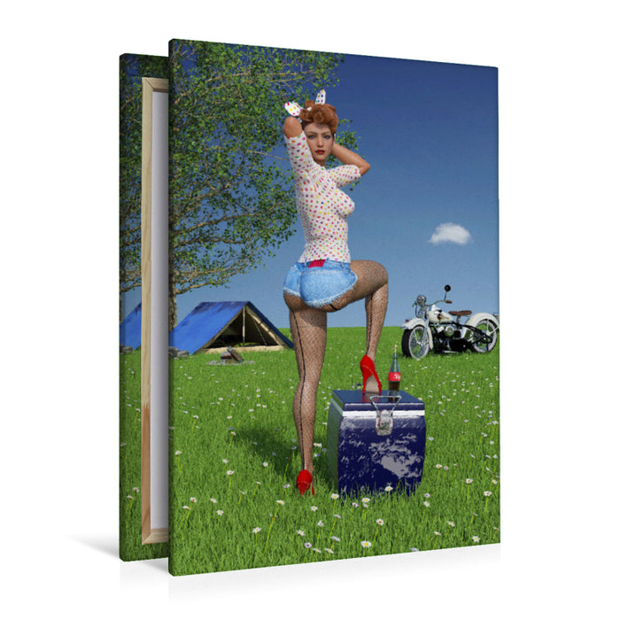 Premium Textil-Leinwand Premium Textil-Leinwand 80 cm x 120 cm  hoch Bunny Shooting - Szene 01