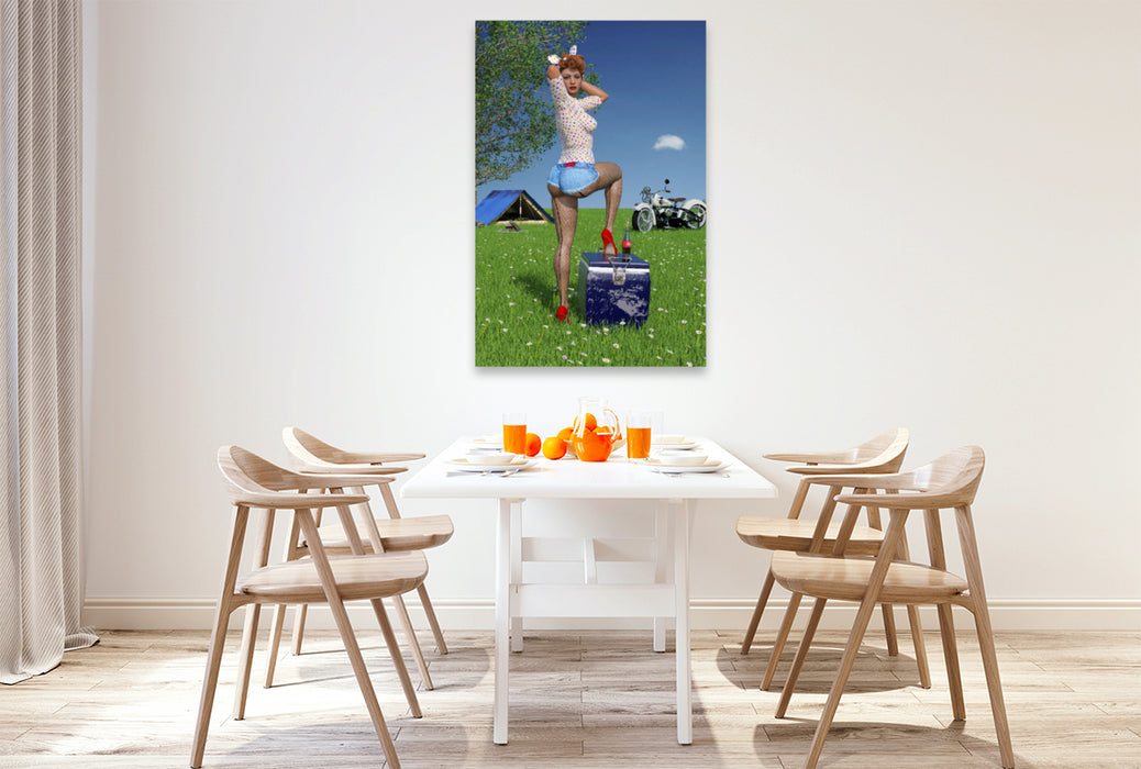 Premium Textil-Leinwand Premium Textil-Leinwand 80 cm x 120 cm  hoch Bunny Shooting - Szene 01