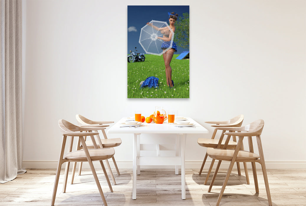 Premium Textil-Leinwand Premium Textil-Leinwand 80 cm x 120 cm  hoch Bunny Shooting - Szene 10