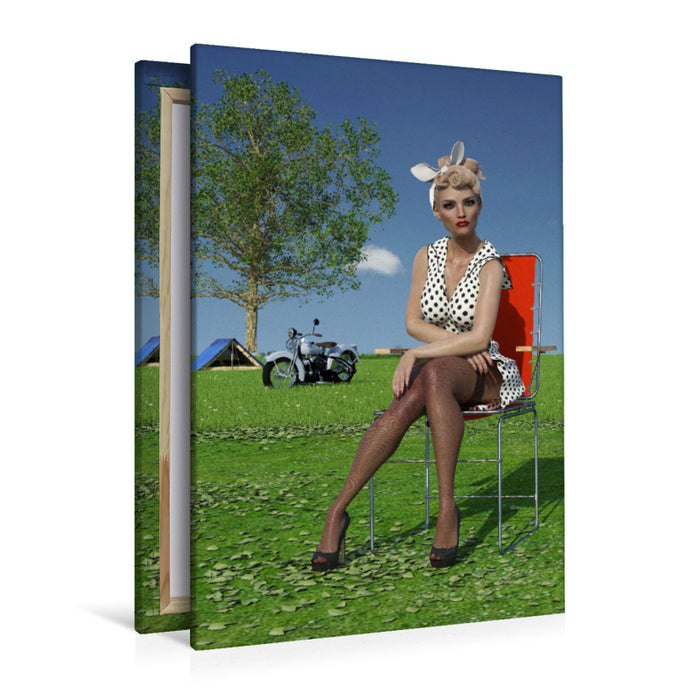 Premium Textil-Leinwand Premium Textil-Leinwand 80 cm x 120 cm  hoch Bunny Shooting - Szene 03