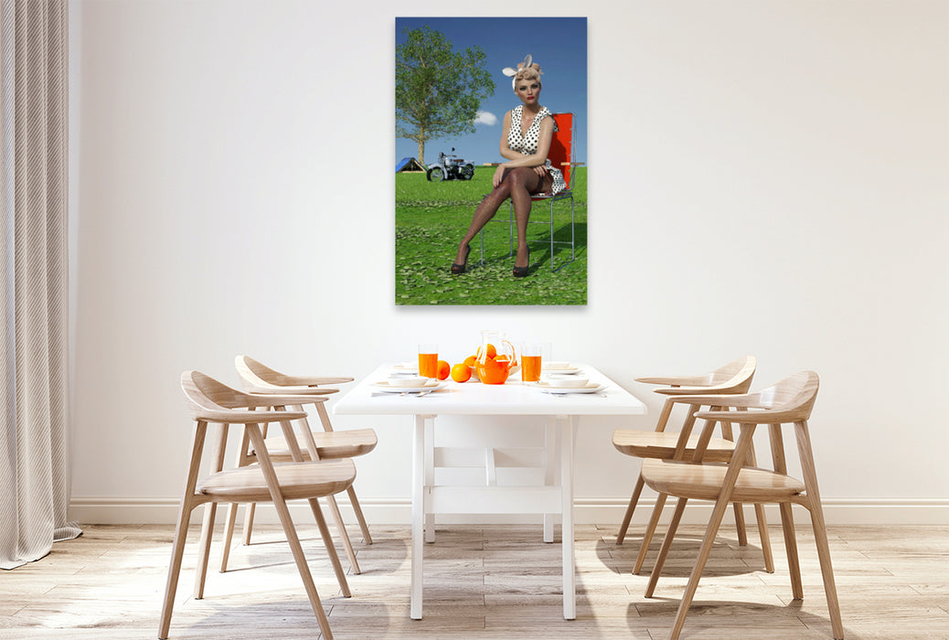 Premium Textil-Leinwand Premium Textil-Leinwand 80 cm x 120 cm  hoch Bunny Shooting - Szene 03