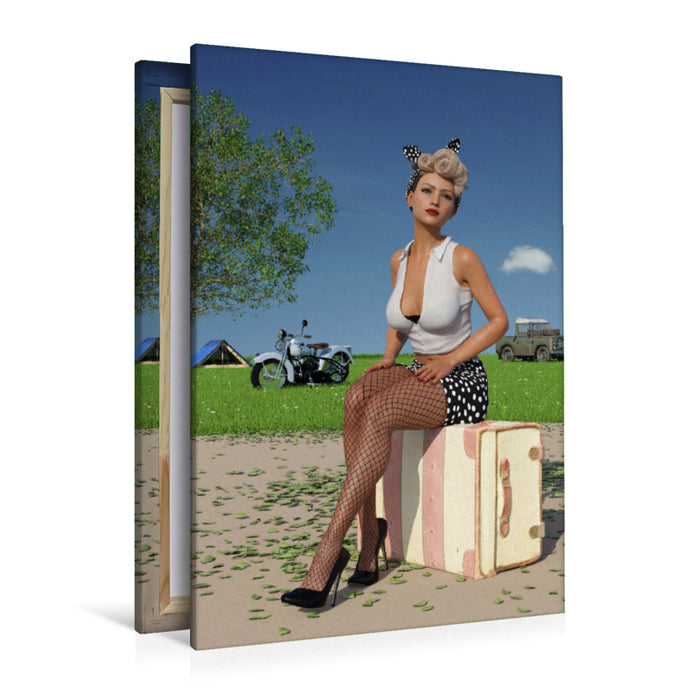 Premium Textil-Leinwand Premium Textil-Leinwand 80 cm x 120 cm  hoch Bunny Shooting - Szene 09