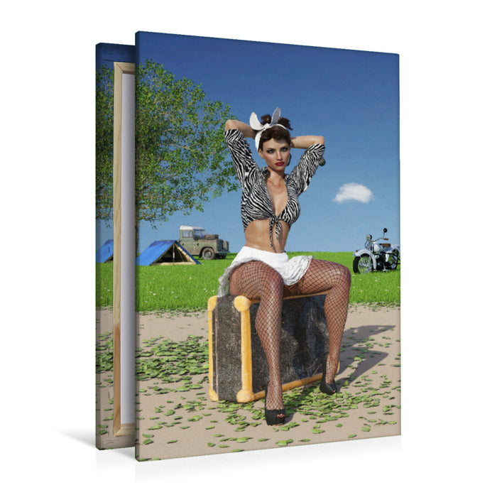 Premium Textil-Leinwand Premium Textil-Leinwand 80 cm x 120 cm  hoch Bunny Shooting - Szene 11